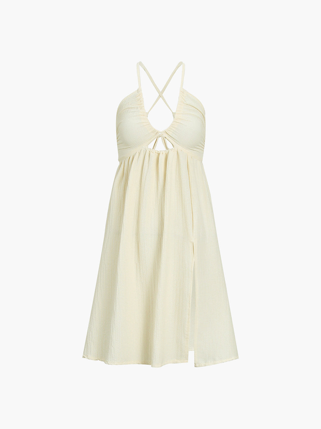 Backless  Cross Split Midi Dress