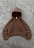 ZIP-UP HOODIE - COFFEE