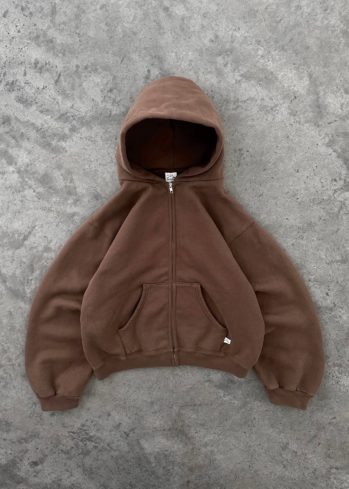 ZIP-UP HOODIE - COFFEE