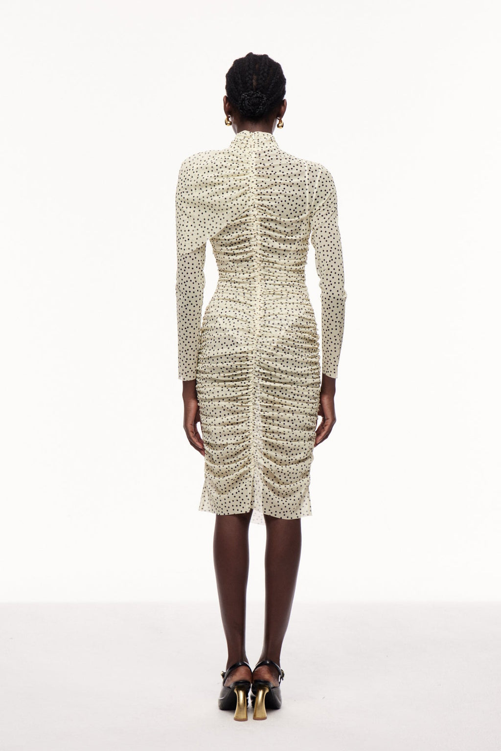 Bau Asymmetric Ruch Shawl Midi Dress