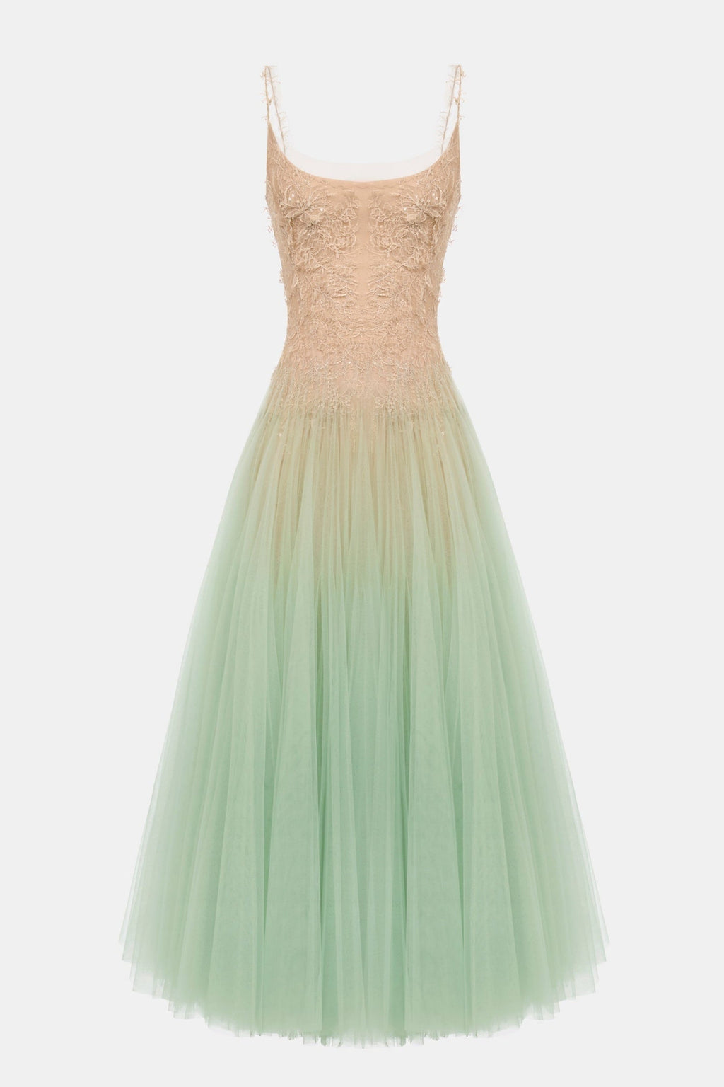 Bitzer Mint Ombre Lace Jacquard Midi Dress