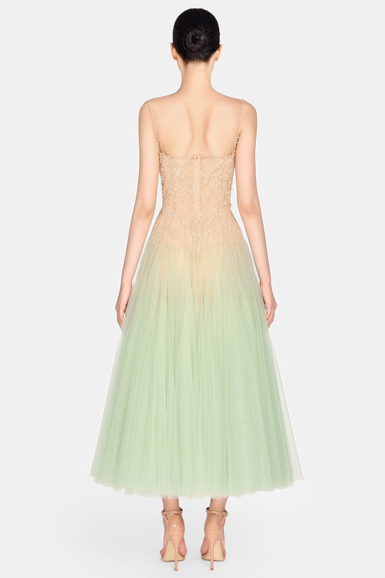 Bitzer Mint Ombre Lace Jacquard Midi Dress