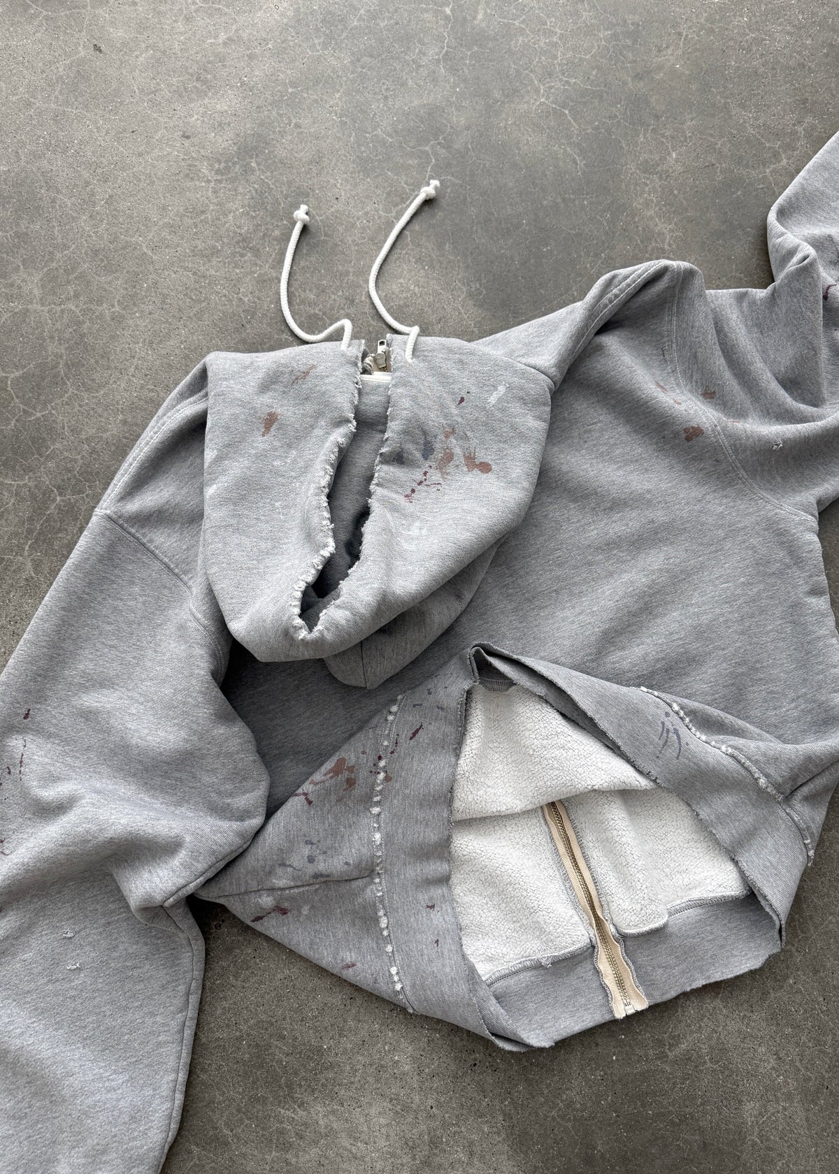 WATCH-PEEKER ZIP-UP HOODIE - HEATHER GREY