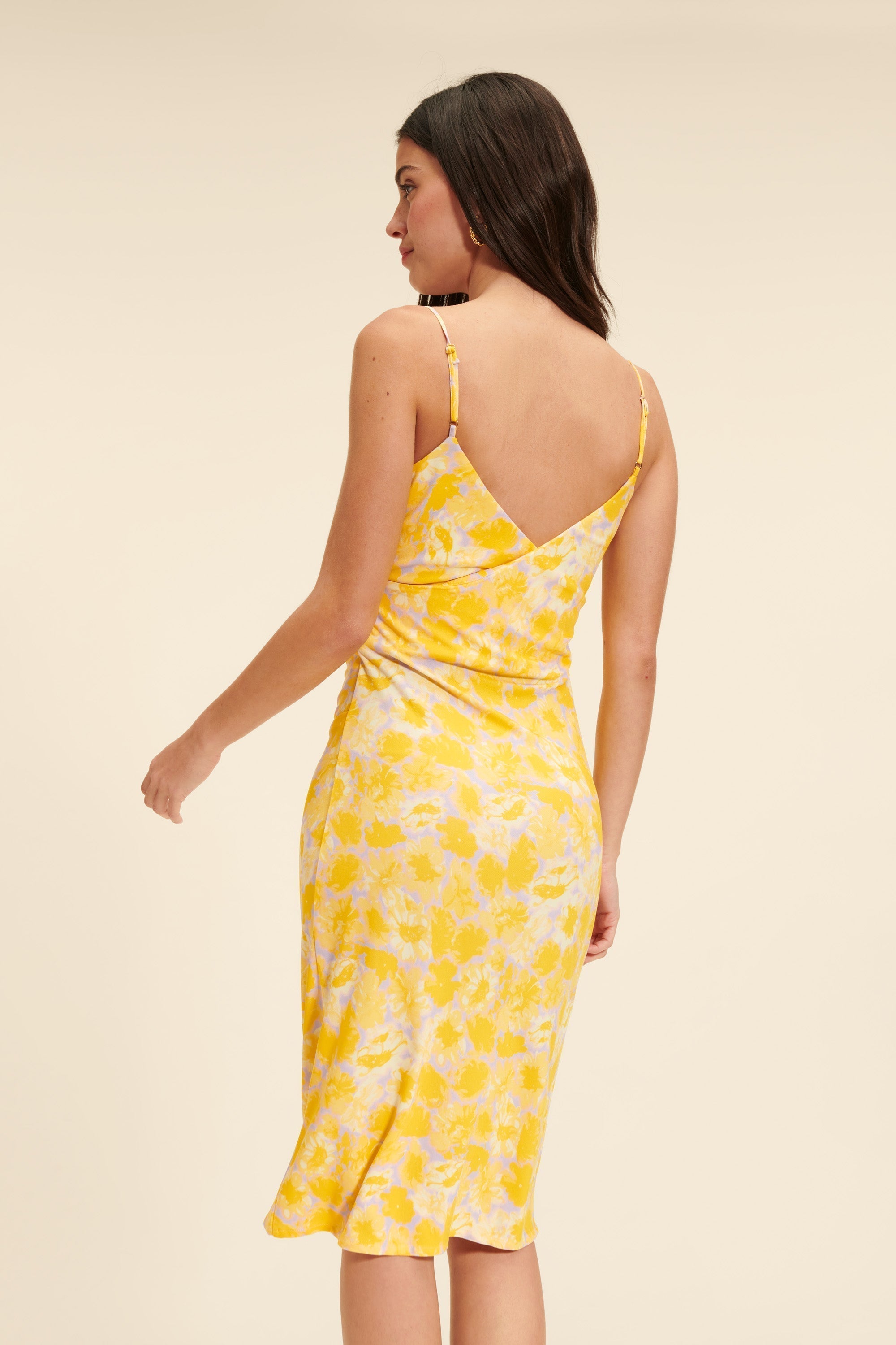 Floral Midi Dress | V-Neck | Lightweight Viscose