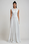 Cambria Ruch Ruffle Sleeveless Maxi Dress