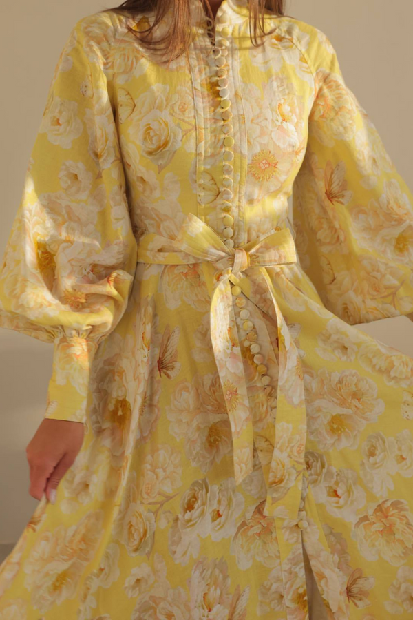 C¨¦cilie Balloon Sleeve Floral Maxi Dress