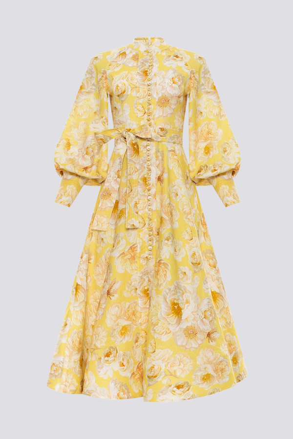 C¨¦cilie Balloon Sleeve Floral Maxi Dress
