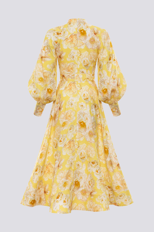 C¨¦cilie Balloon Sleeve Floral Maxi Dress