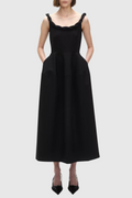 Clauda Twist Rope Backless Midi Dress