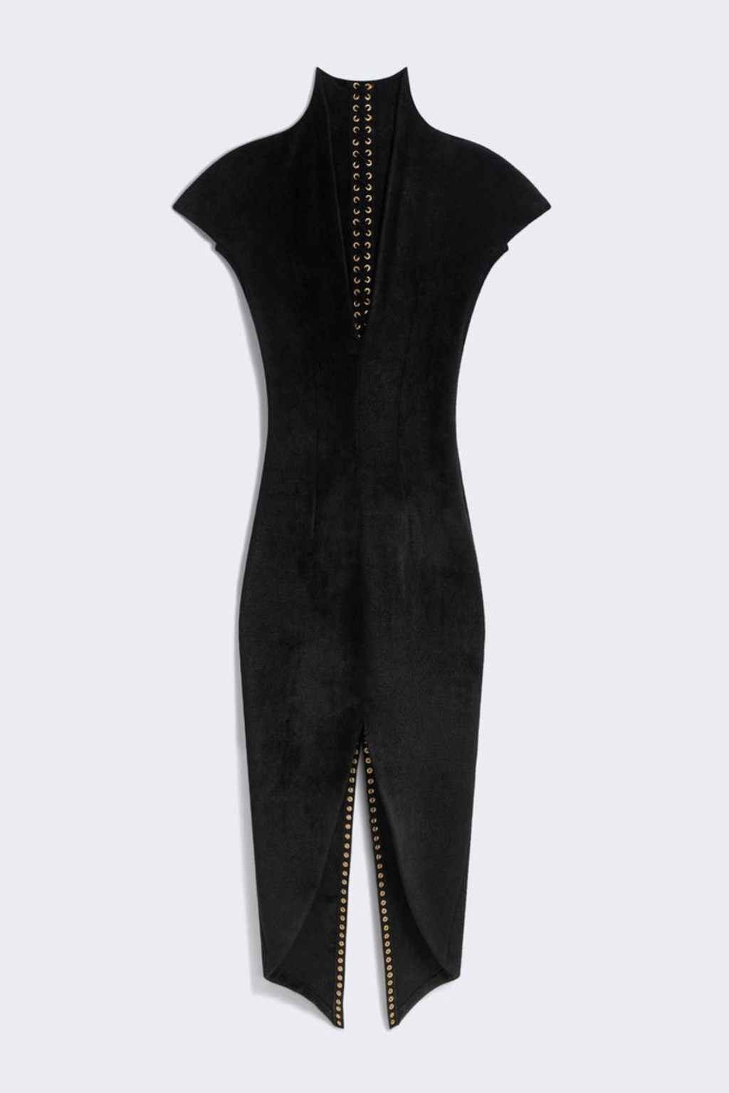 Clotia Lace Up Split Midi Dress