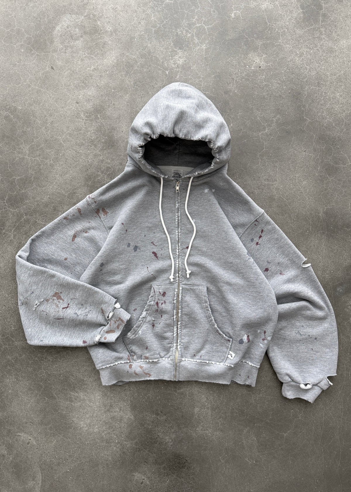 WATCH-PEEKER ZIP-UP HOODIE - HEATHER GREY
