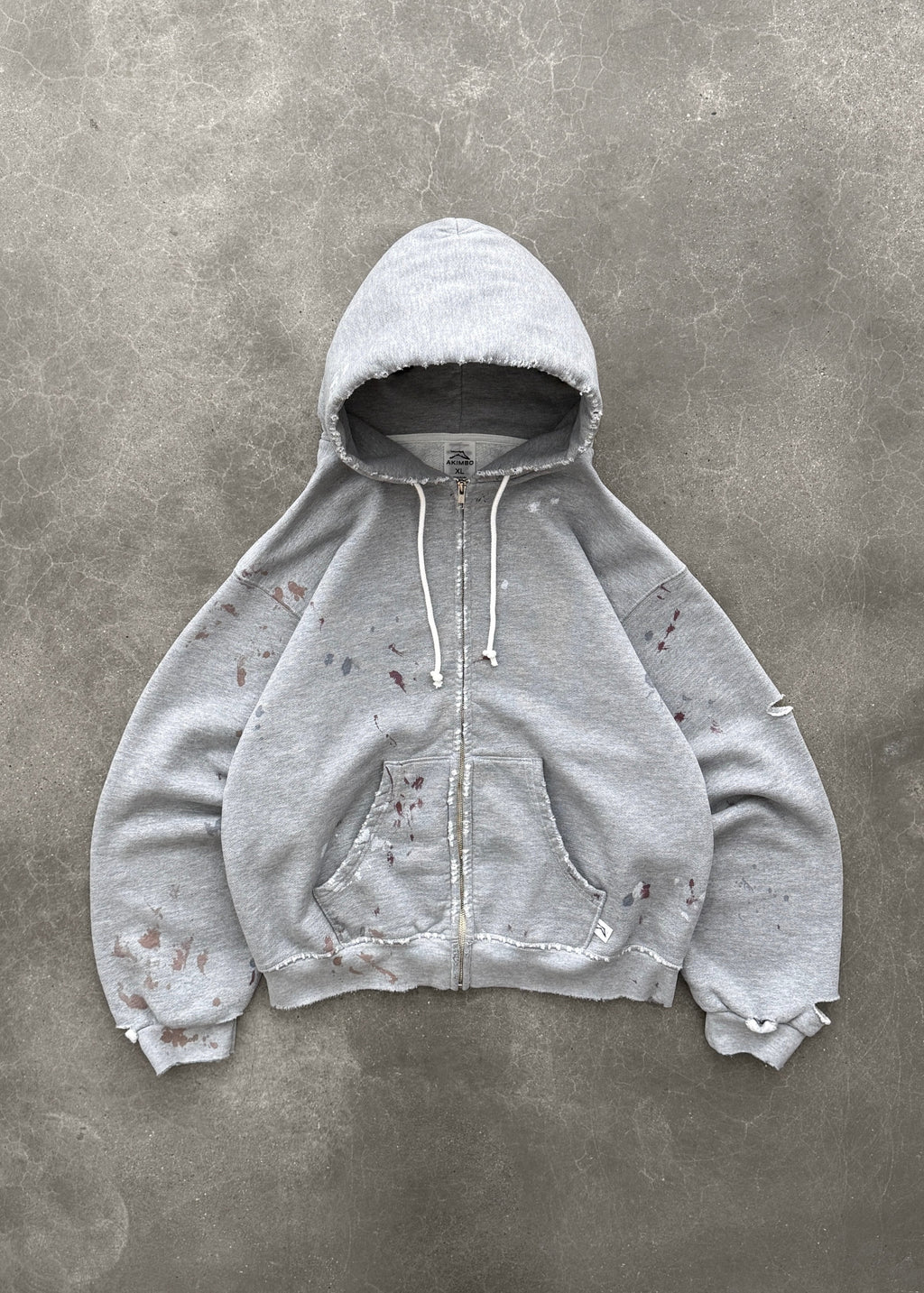 WATCH-PEEKER ZIP-UP HOODIE - HEATHER GREY