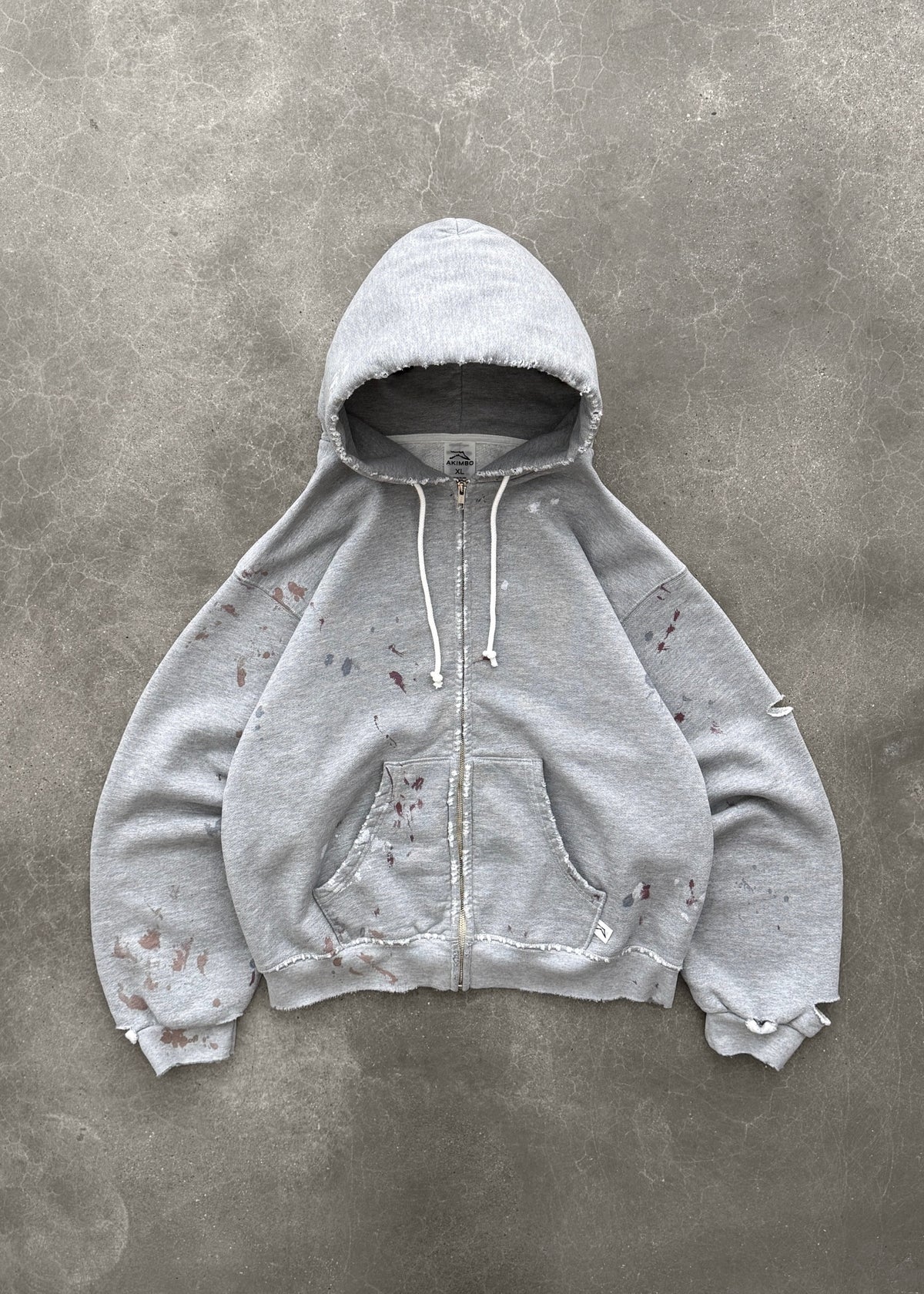 WATCH-PEEKER ZIP-UP HOODIE - HEATHER GREY