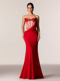 Danielle Strapless Corset Sequin Maxi Dress