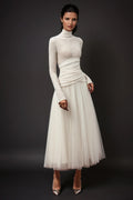 Daniels High Neck Ruch Maxi Dress