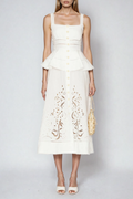 Dinis Cutout Ruffle Midi Dress