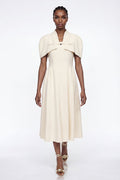 Diodore Shawl Ruffle Midi Dress