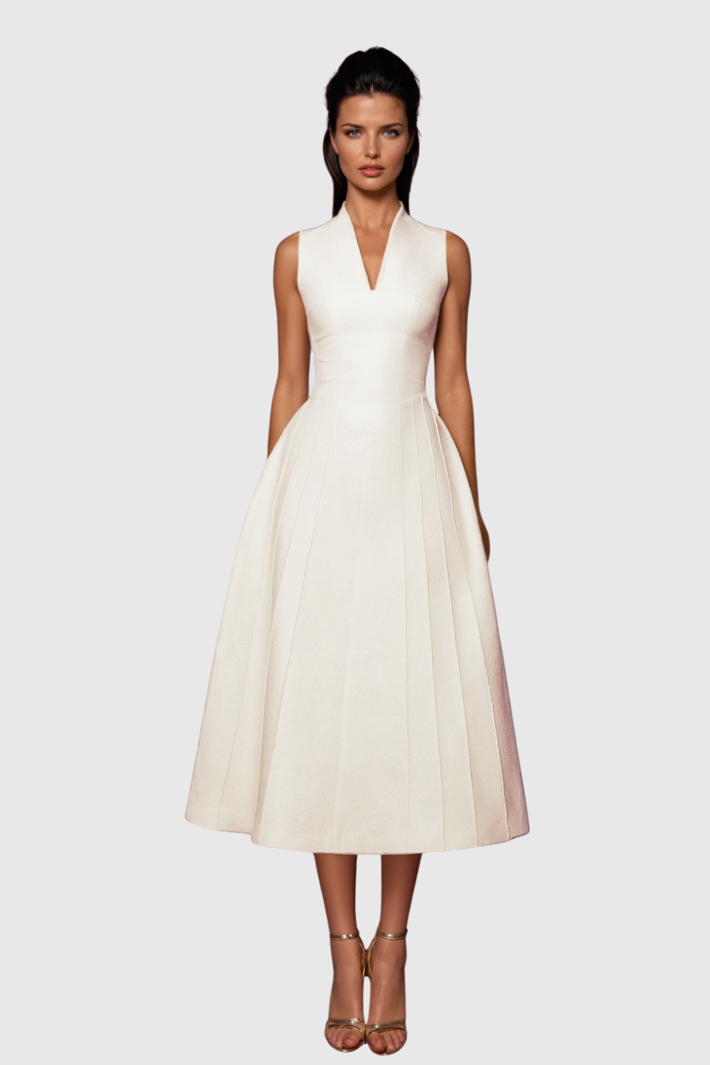 Diodore Shawl Ruffle Midi Dress