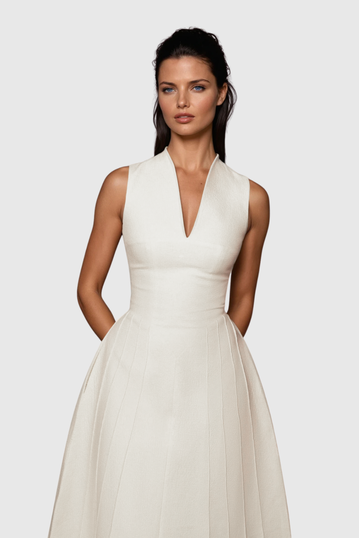 Diodore Shawl Ruffle Midi Dress