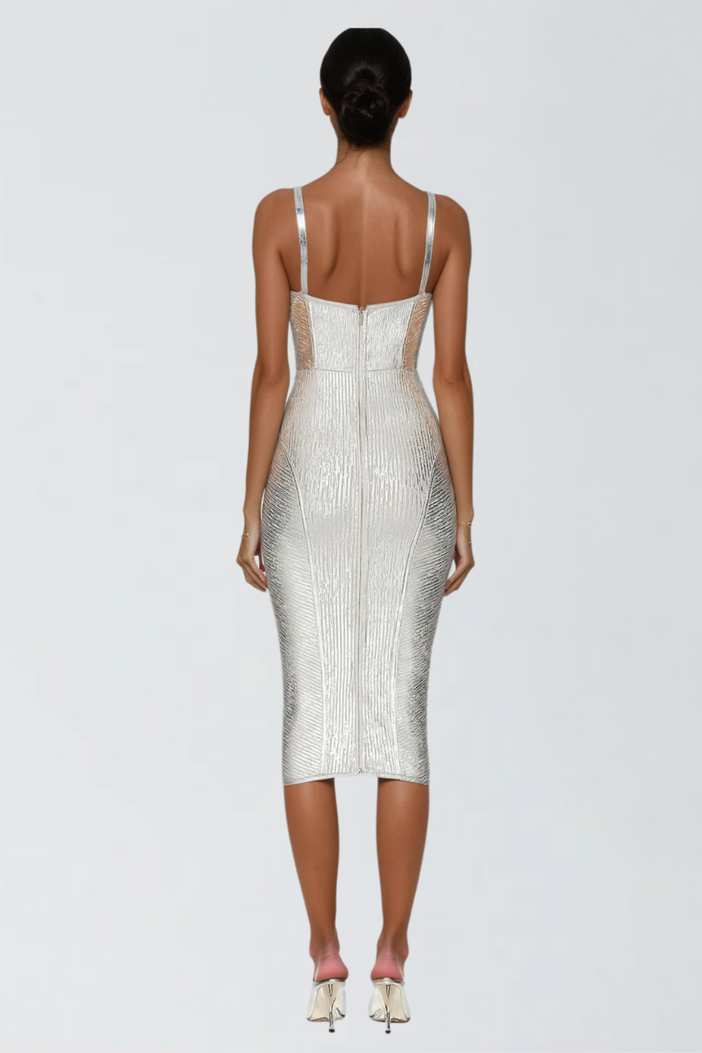 Doruk Metallic Bandage Midi Dress