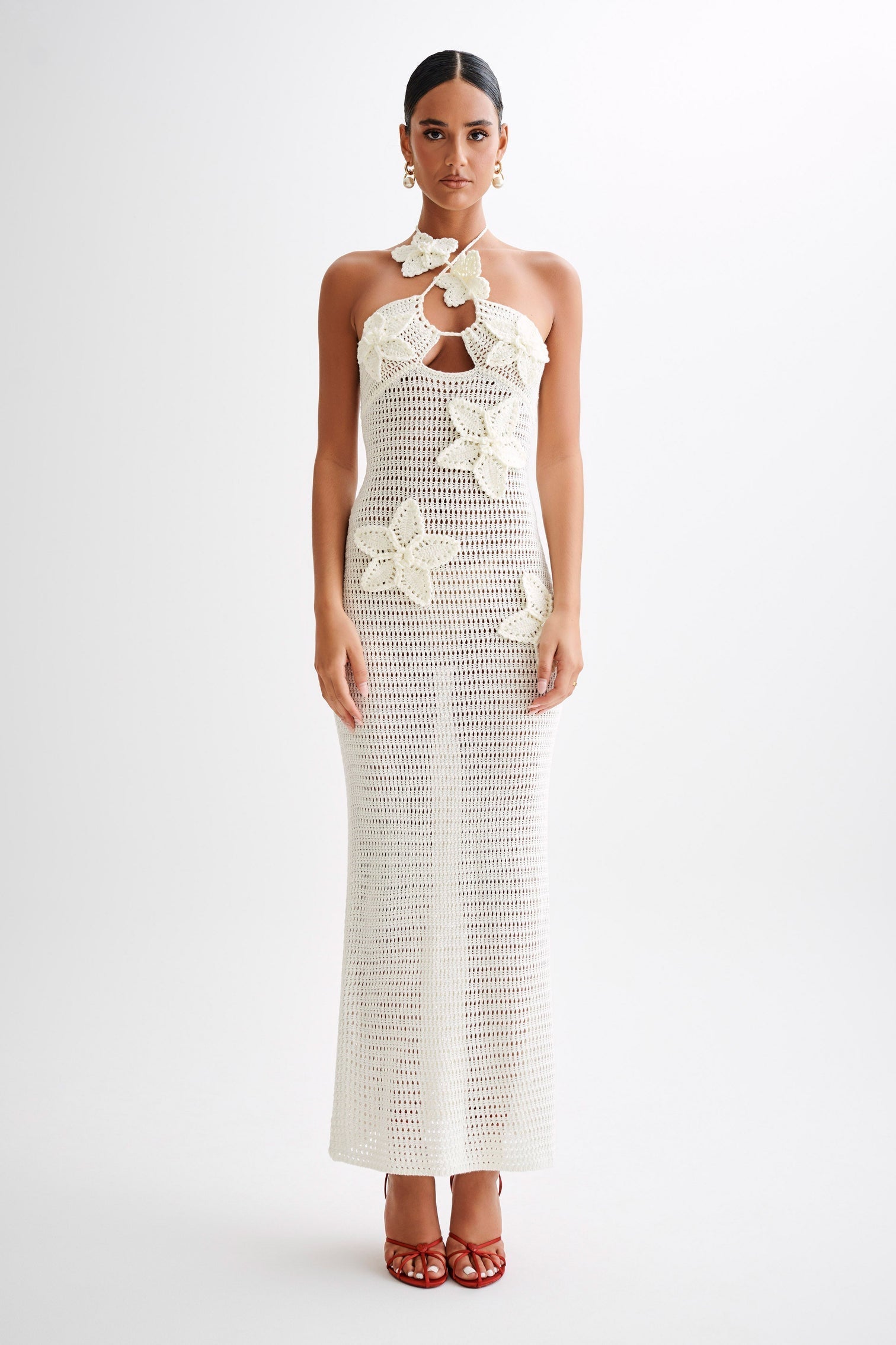 Beverly Floral Appliqu¨¦ Crochet Maxi Dress