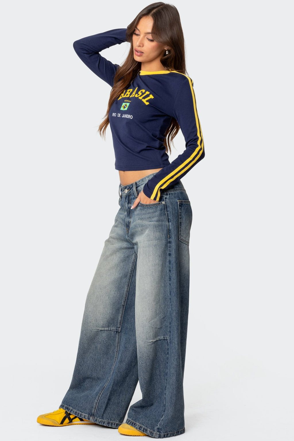 Brasil Embroidered Long Sleeve T Shirt