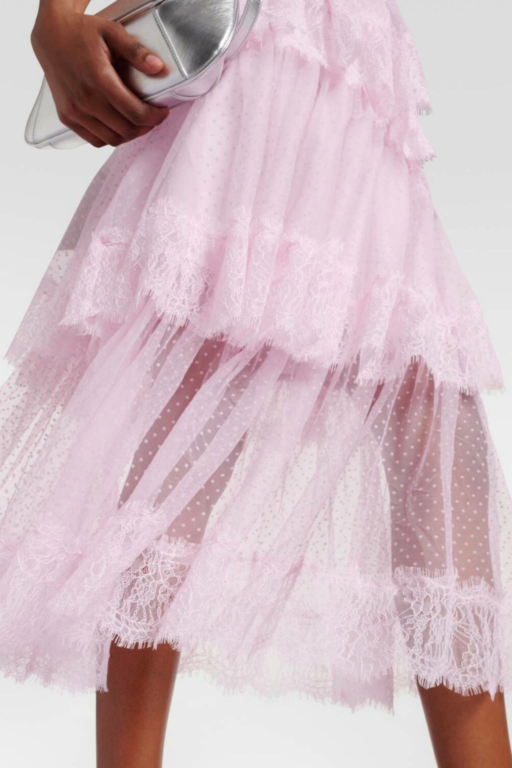 Elgine Crystal-Embellished Lace-trimmed Midi Dress