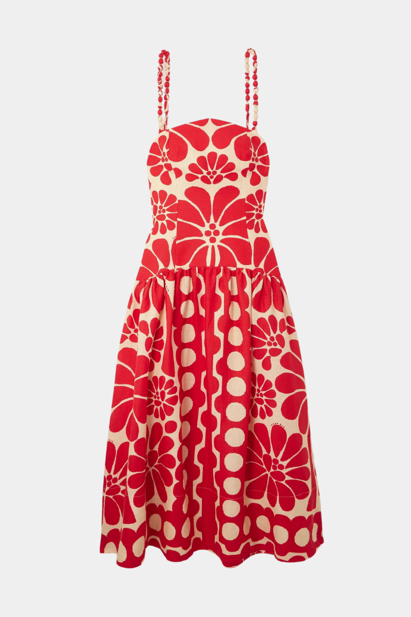 ¨¦lisabeth Floral Spaghetti Maxi Dress In Red