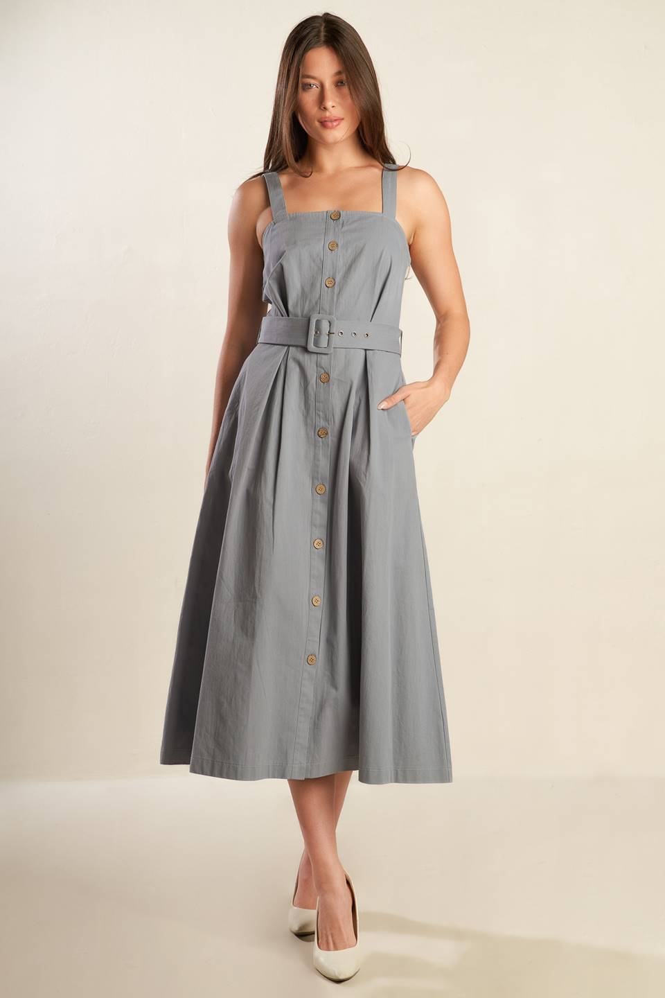 CALIFORNIA DREAMING BUTTON DOWN DRESS - FINAL SALE