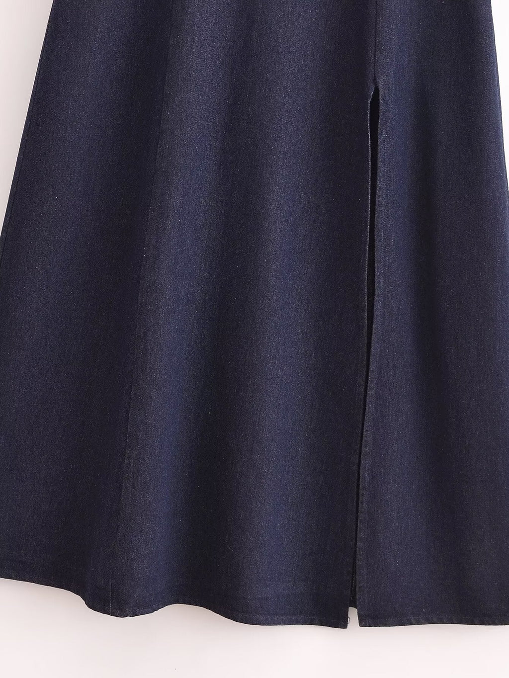 Fall Simple Thin Denim Midi Dress