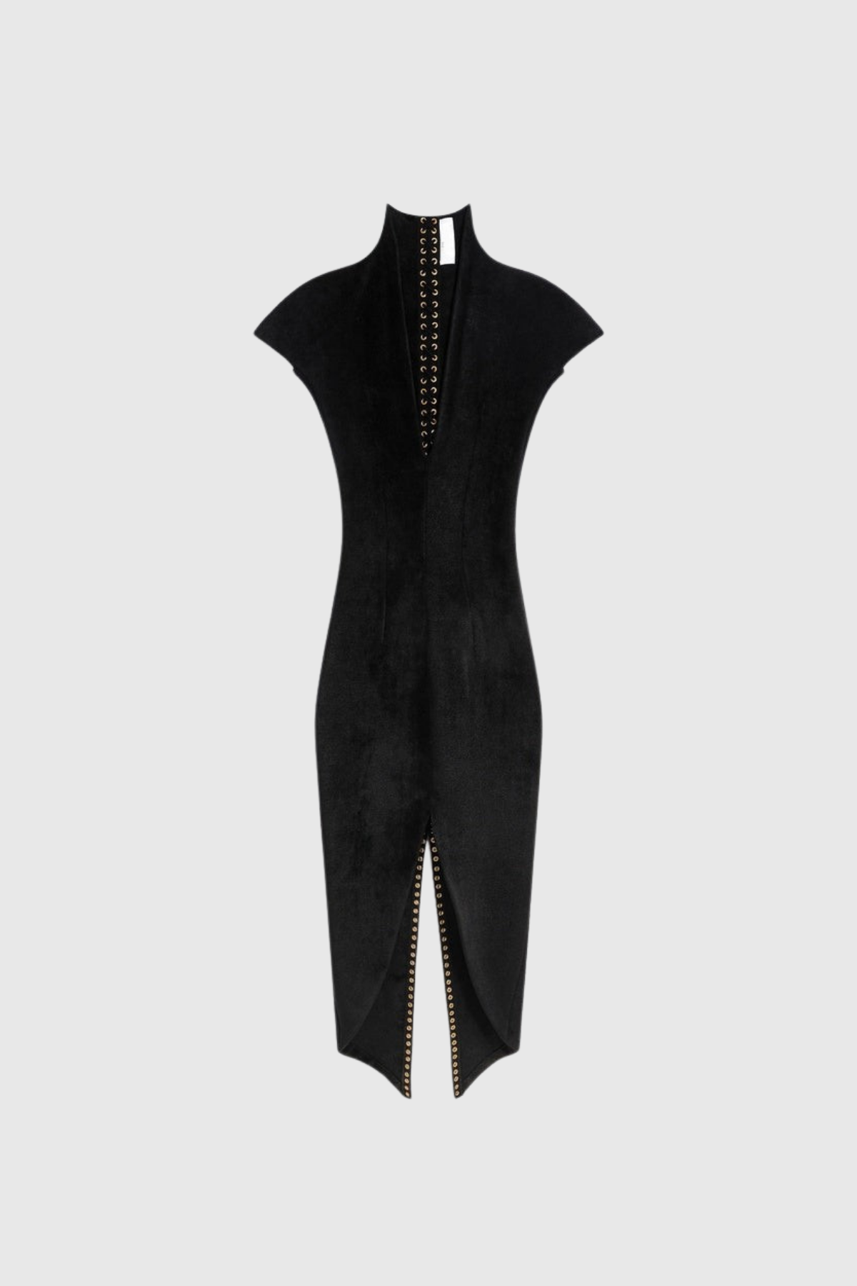 Fareed Plunge Lace Up Midi Dress