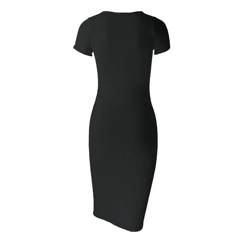 Maison Cotton Midi Dress | Slim Fit | Short Sleeve