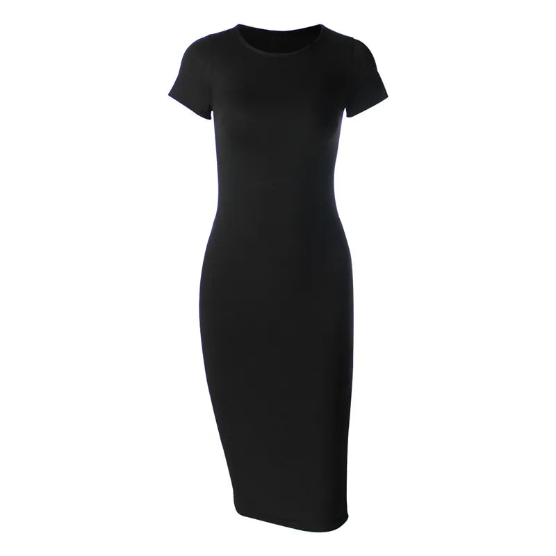 Maison Cotton Midi Dress | Slim Fit | Short Sleeve
