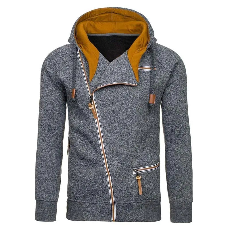 New Hoodie Men 2025 Autumn Casual Solid Long Sleeve Mens Hoodies Sweatshirts Slim Zipper Hoody Sweatshirt Men Hooded Streetwear