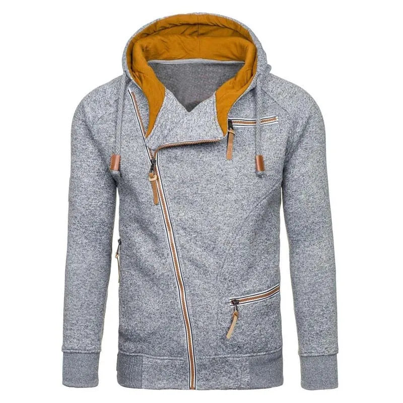 New Hoodie Men 2025 Autumn Casual Solid Long Sleeve Mens Hoodies Sweatshirts Slim Zipper Hoody Sweatshirt Men Hooded Streetwear