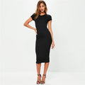 Maison Cotton Midi Dress | Slim Fit | Short Sleeve