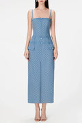 Hullar Denim String Midi Dress