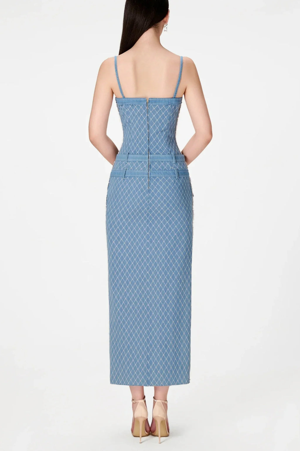 Hullar Denim String Midi Dress