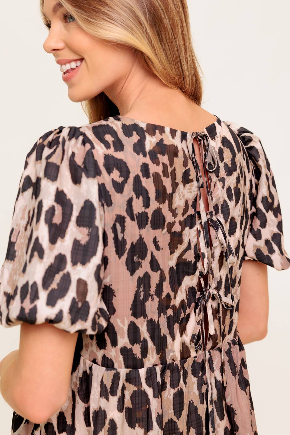 Size Medium. MARTINE LEOPARD MINI DRESS - FINAL SALE