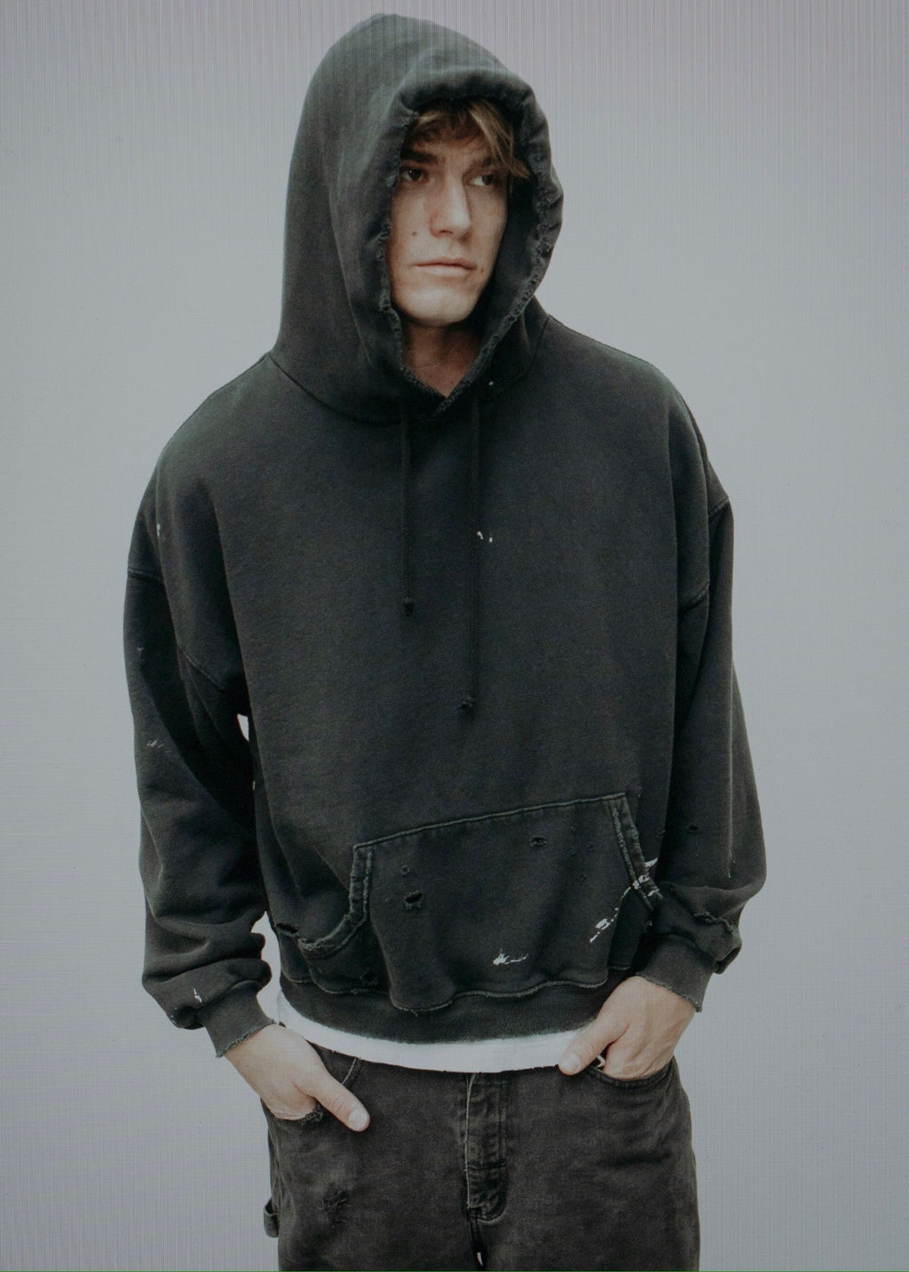 WATCH-PEEKER HOODIE - FADED BLACK