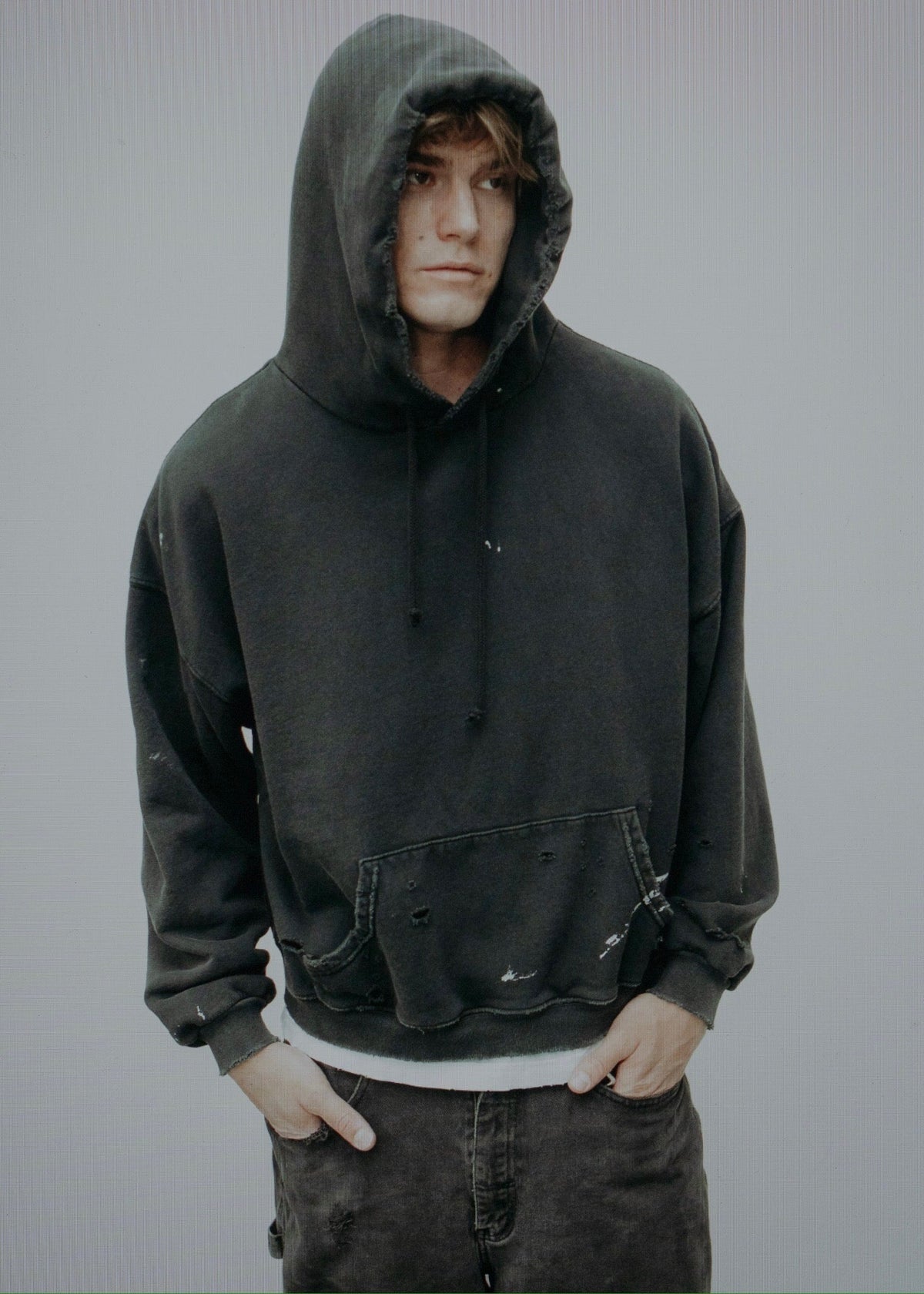 WATCH-PEEKER HOODIE - FADED BLACK