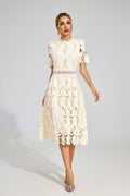 Jonson Apricot Lace Cut Out Midi Dress