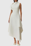 Jorah Asymmetric Ruffle Midi Dress