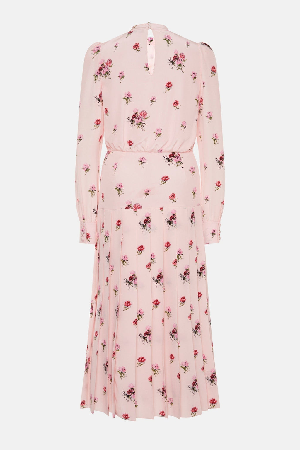 Jutalak Rose Print Pleated Midi Dress