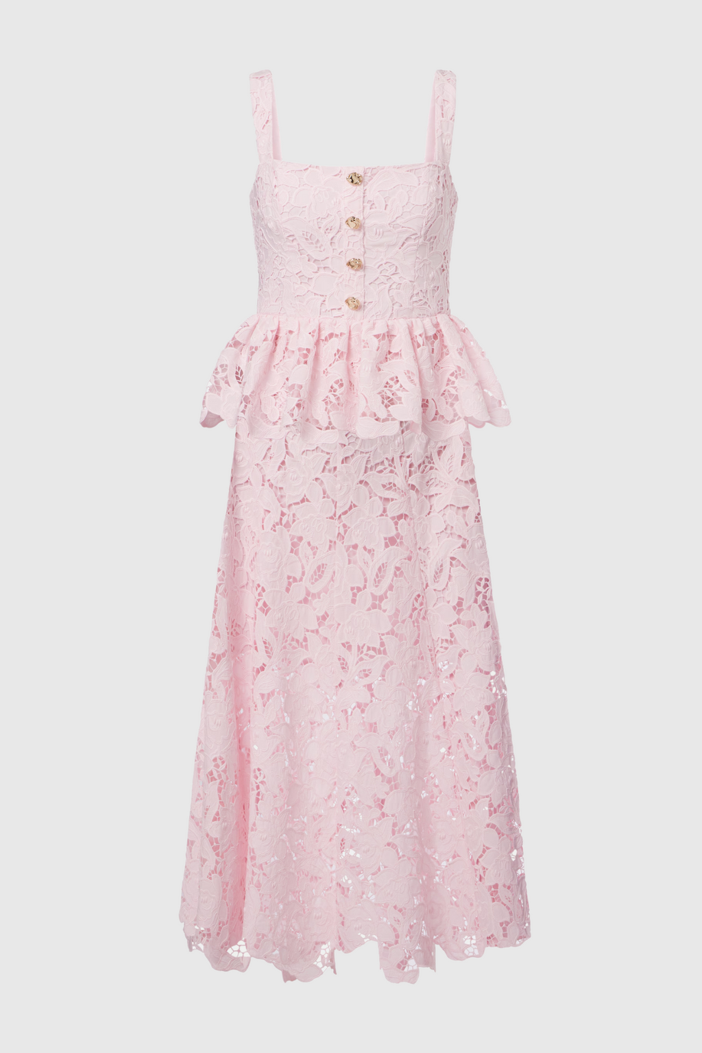 Lacinda Lace Peplum Midi Dress
