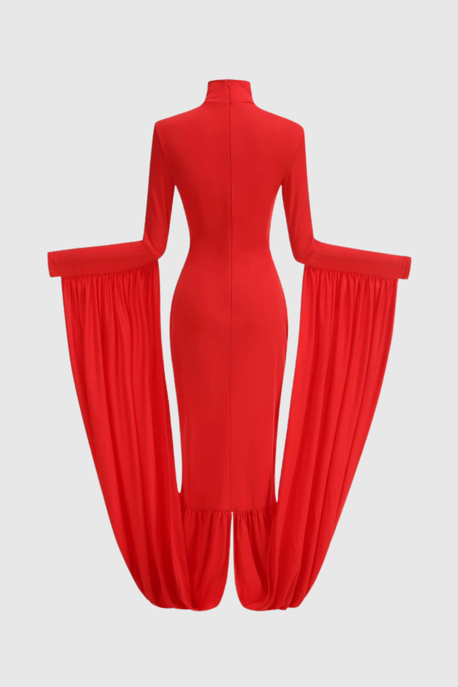 Mokga Draped Long Sleeve Midi Dress