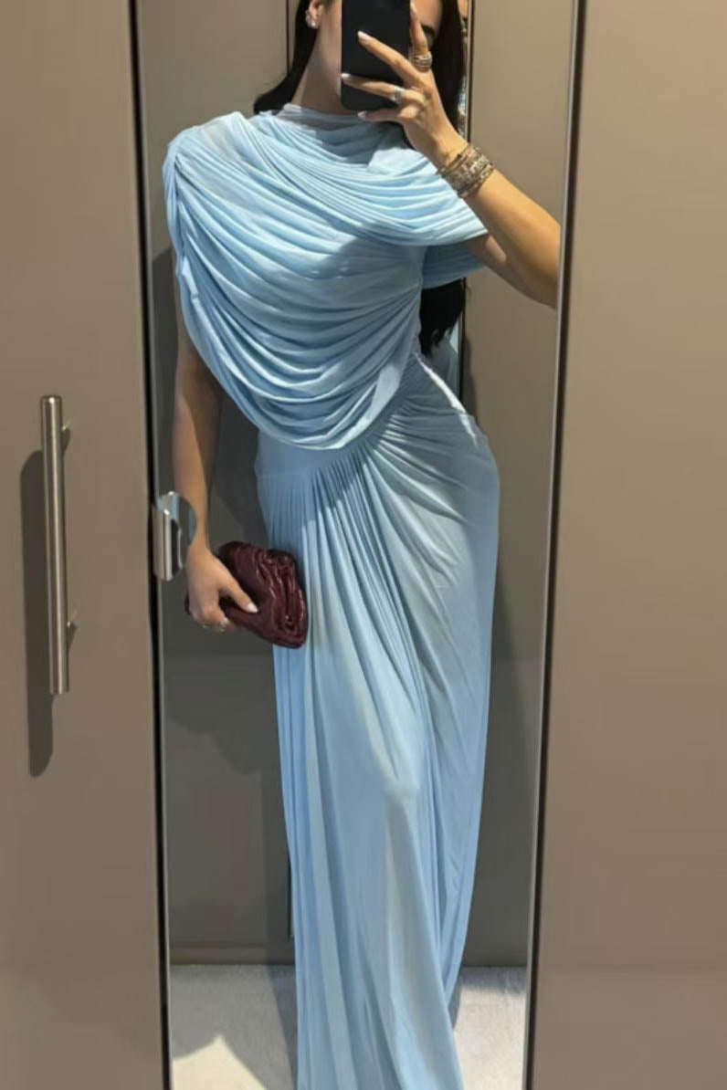 Cloud Drape Ruched Wrap Maxi Dress