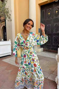 Lantern Sleeve Print Dress
