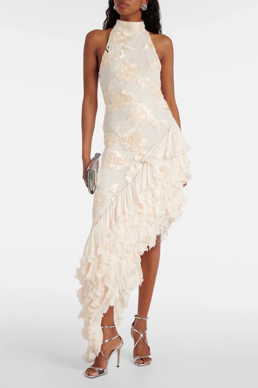 Floral-Appliqu¨¦ Maxi Dress