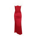 Strapless Velvet Solid Midi Dress